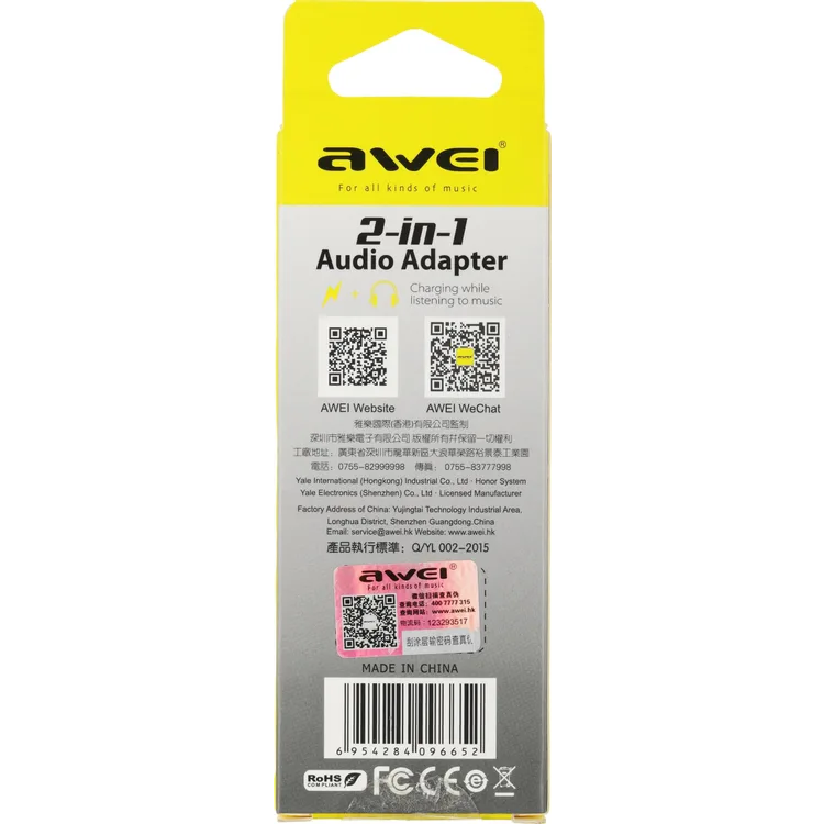 Переходник Lightning - 3.5 Jack/USB Type-C, 0.1м, Premier AWEI (CL-121) - фото 5