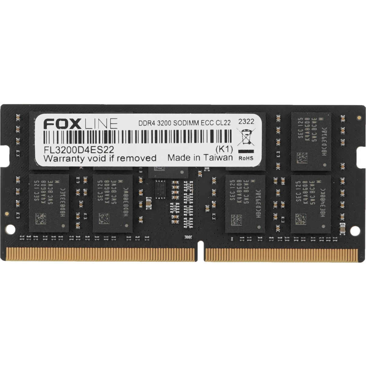 Оперативная память 32GB DDR4 3200MHz Foxline ECC SO-DIMM (FL3200D4ES22-32G)