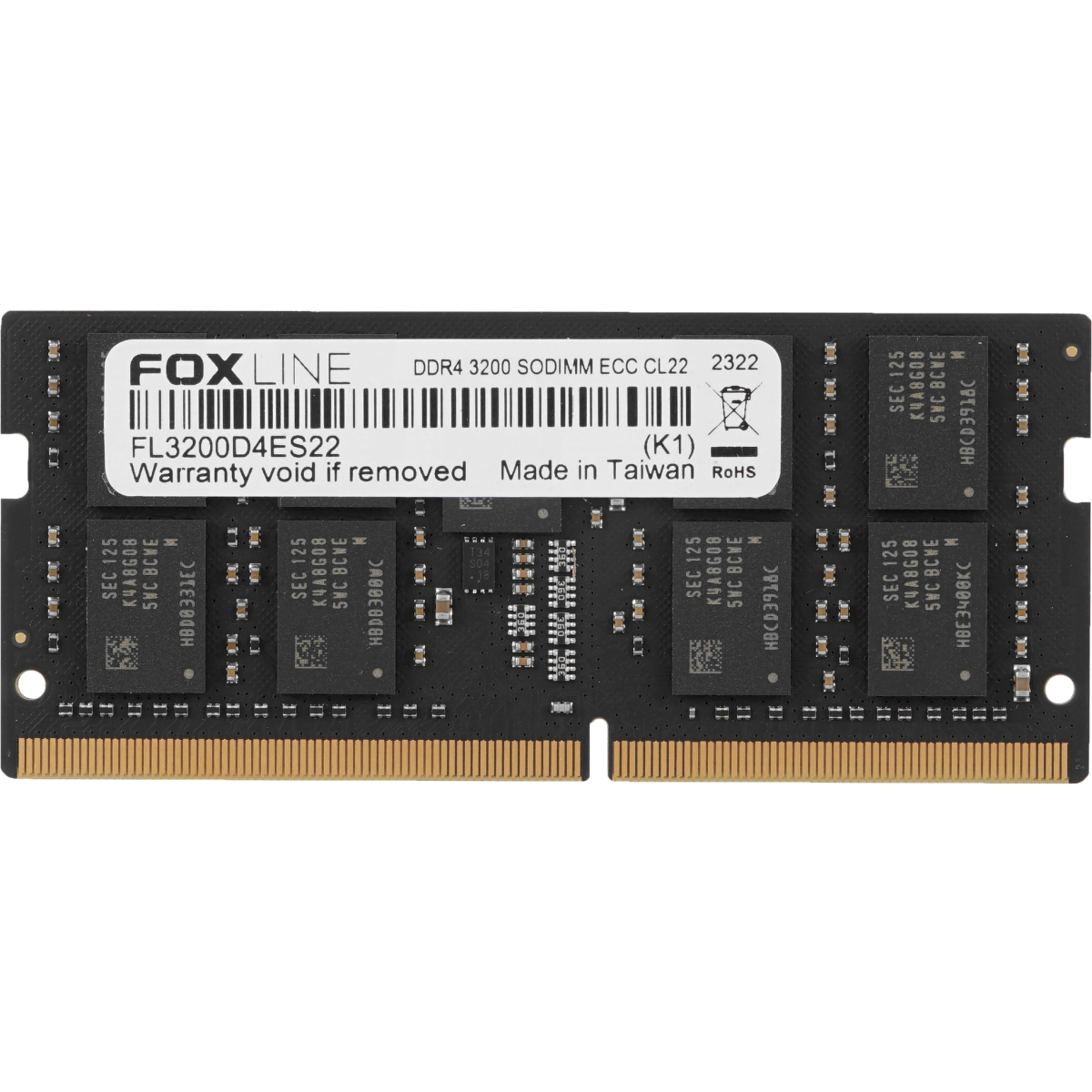 Оперативная память 32GB DDR4 3200MHz Foxline ECC SO-DIMM (FL3200D4ES22-32G)