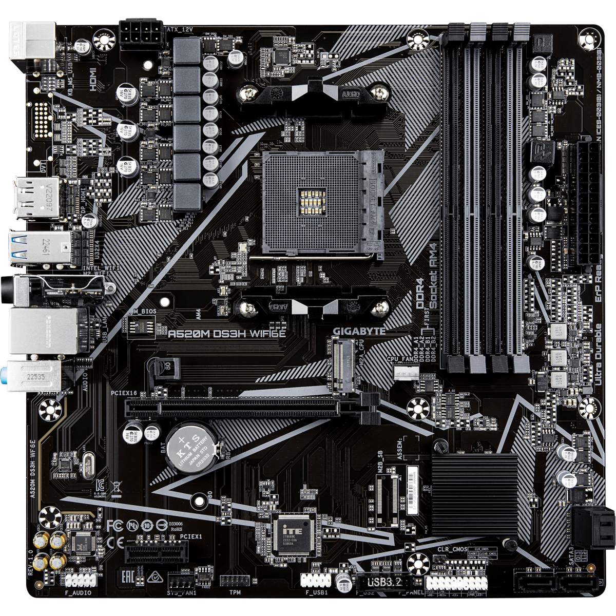 Материнская плата Gigabyte A520M DS3H WIFI6E - A520M DS3H WIFI6E/A520M DS3H WF6E