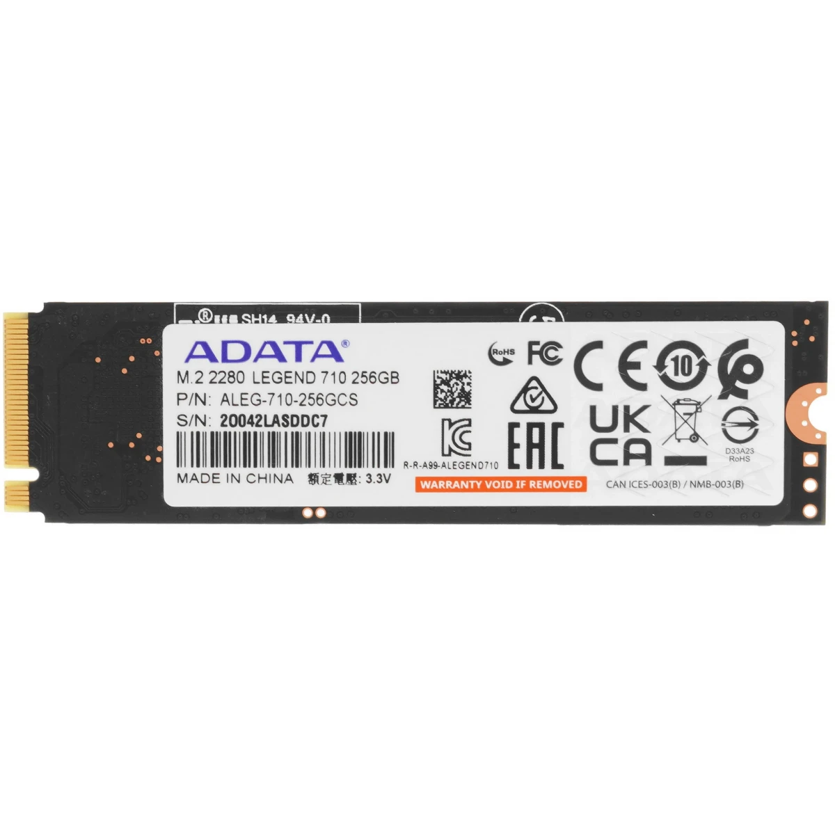 Накопитель SSD 256GB ADATA Legend 710 (ALEG-710-256GCS) - фото 2