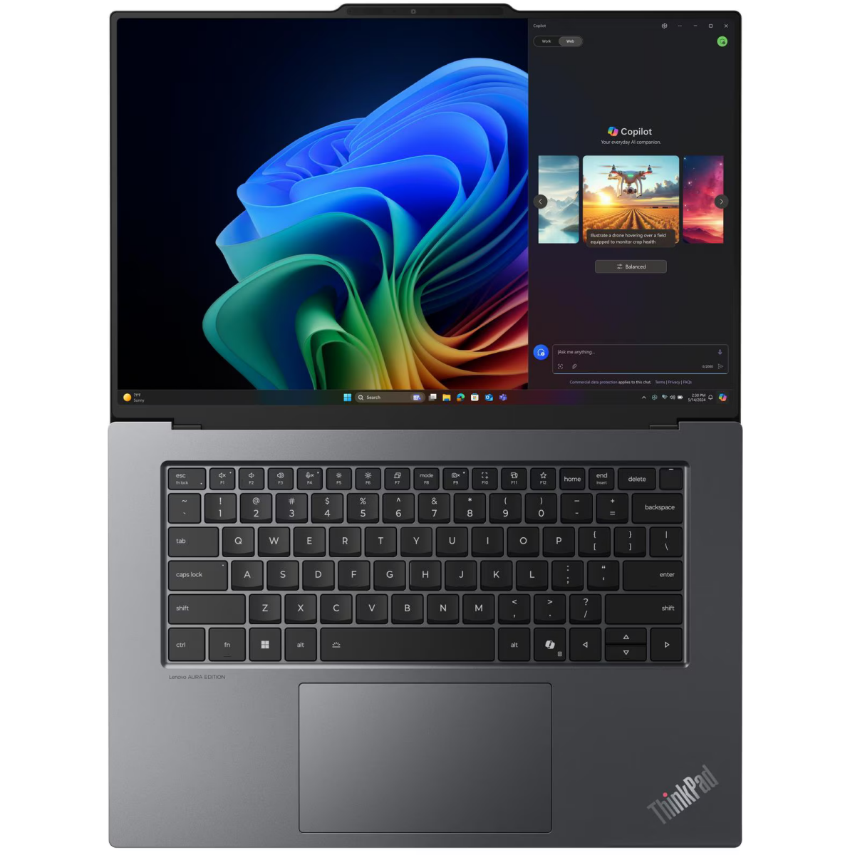 Ноутбук Lenovo ThinkPad X9-15 Gen 1 Aura Edition Grey (21Q6006RUS) - фото 5