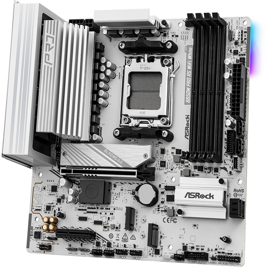 Материнская плата ASRock B850M Pro RS WiFi White - фото 3