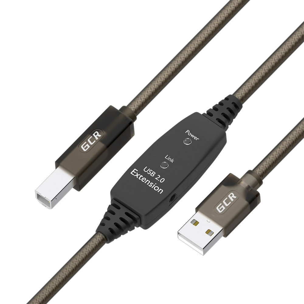 Кабель USB A (M) - USB B (M), 15м, Greenconnect GCR-53778