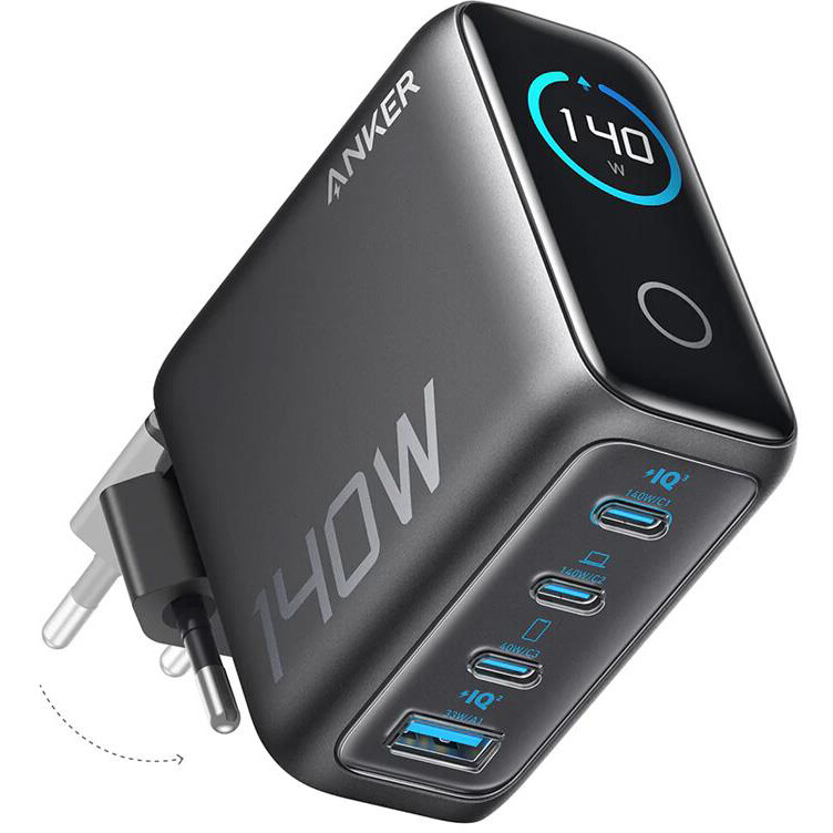 Сетевое зарядное устройство Anker Charger 140W Smart Display Dark Grey - A2697GZ1
