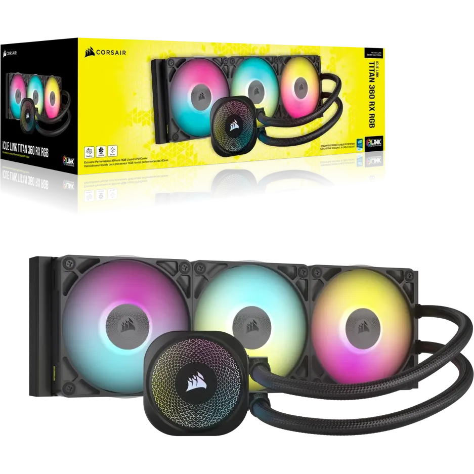 Система жидкостного охлаждения Corsair iCUE LINK TITAN 360 RX RGB Black (CW-9061018-WW) - фото 6