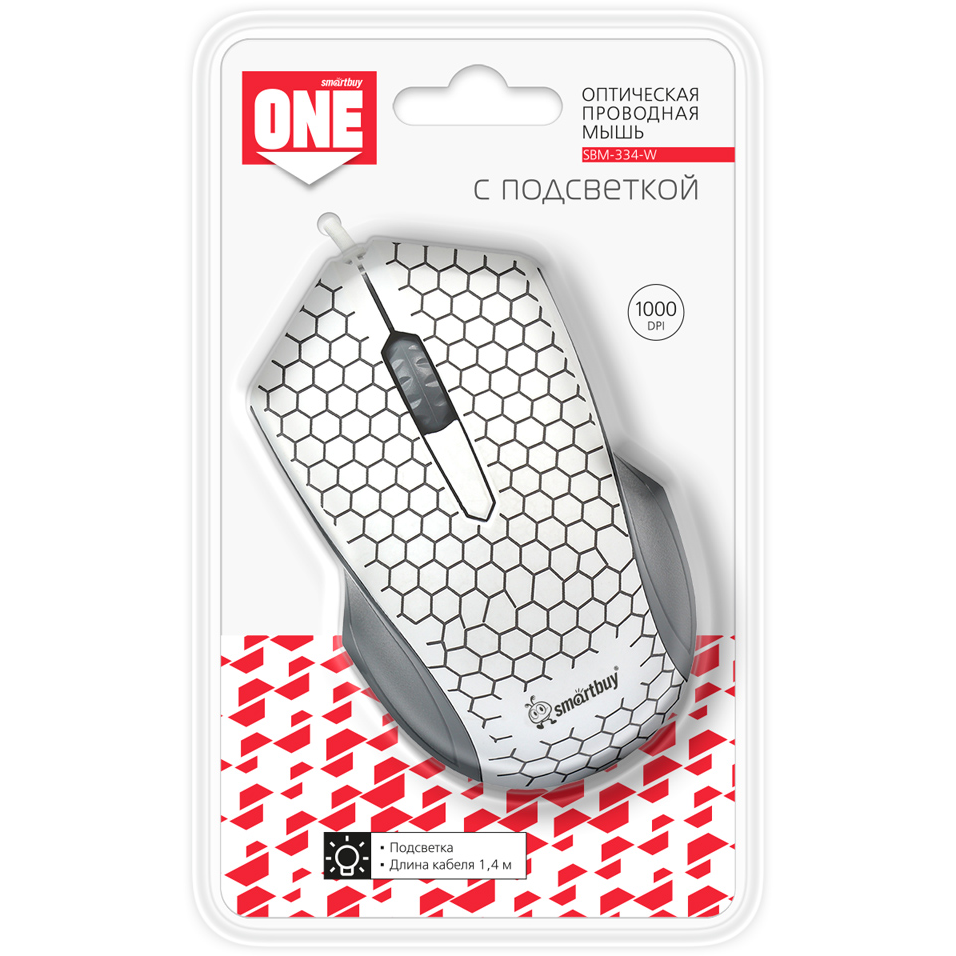 Мышь SmartBuy 334 White - SBM-334-W - фото 4