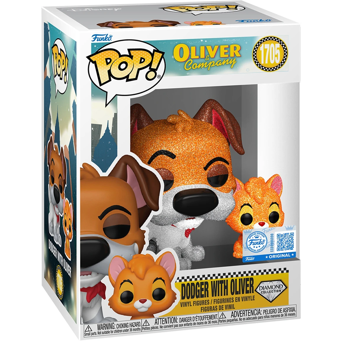 Фигурка Funko POP! Disney Oliver and Company Dodger with Oliver - 91909 - фото 2
