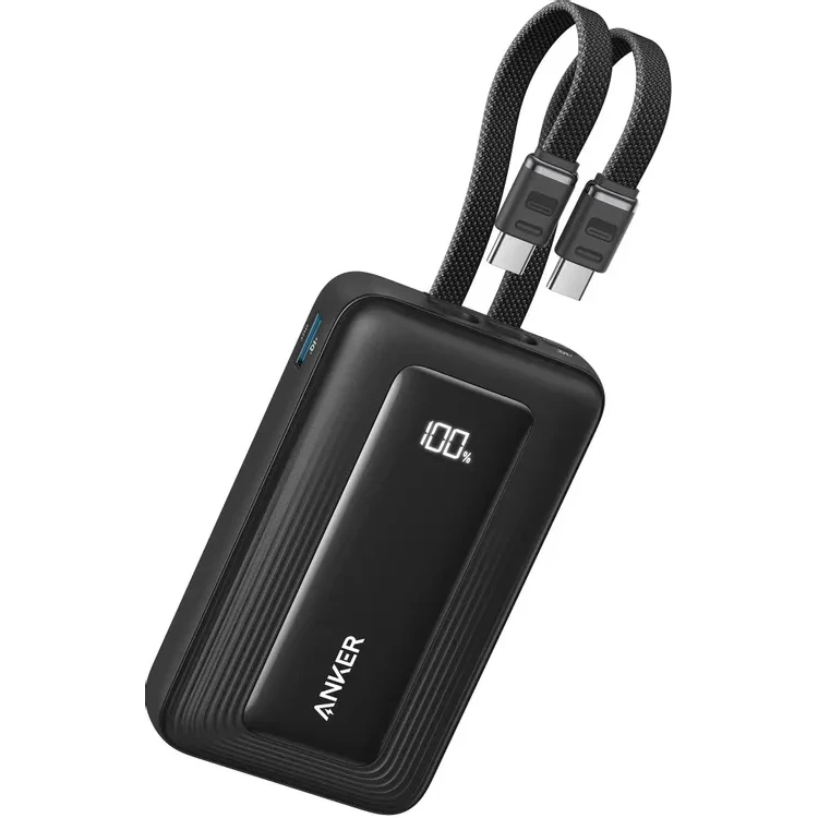 Внешний аккумулятор Anker Zolo Power Bank 10K (Built-In USB-C Cable) Black - A1680H12