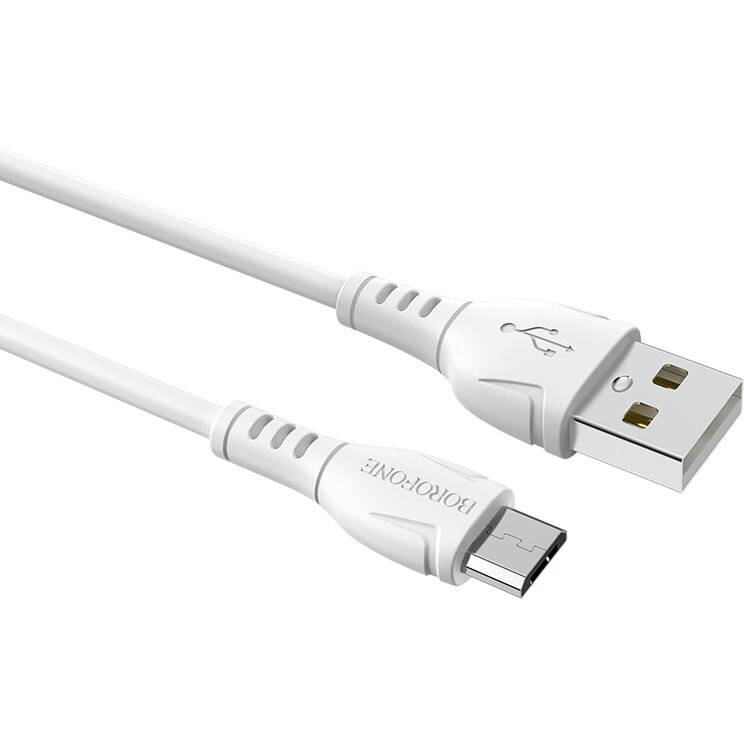 Кабель USB A (M) - microUSB B (M), 1м, Borofone BX51 White - B-43923 - фото 2