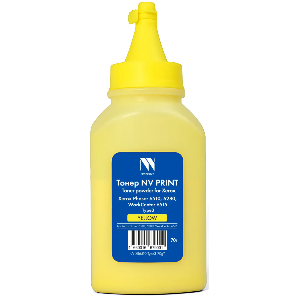 Тонер NV Print XR6510-Type3-70gY Yellow