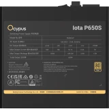 Блок питания 650W Ocypus Iota P650S (Iota-P650S-GFFBK025X-EU)