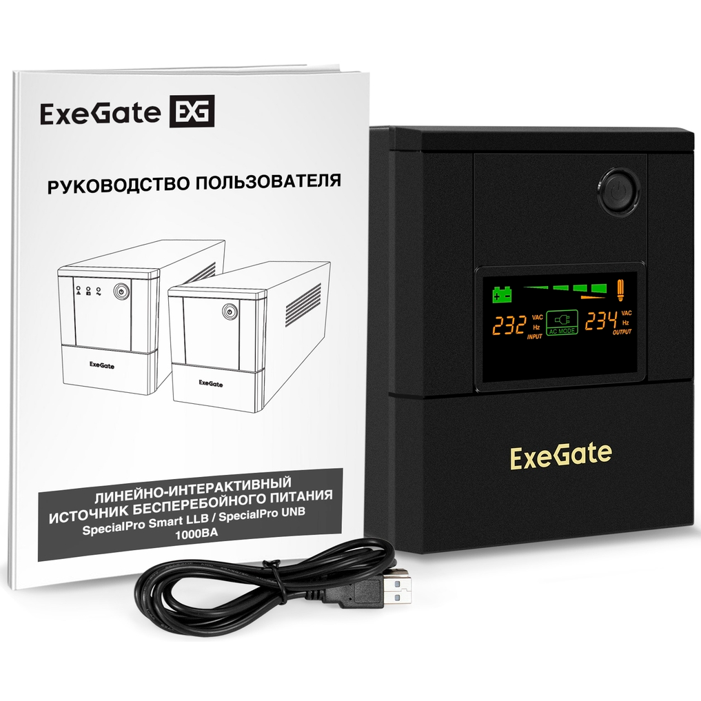 ИБП ExeGate SpecialPro Smart LLB-1000.LCD.AVR.4SH.USB - EX299949RUS - фото 7