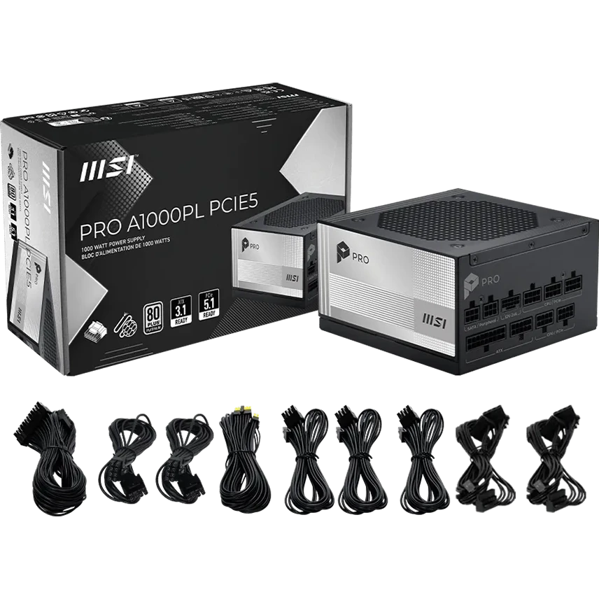 Блок питания 1000W MSI PRO A1000PL PCIE5 - 306-7ZPLX - фото 5