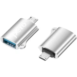 Переходник USB A (F) - microUSB B (M), PERO AD02 Silver (PRAD02MUSR)