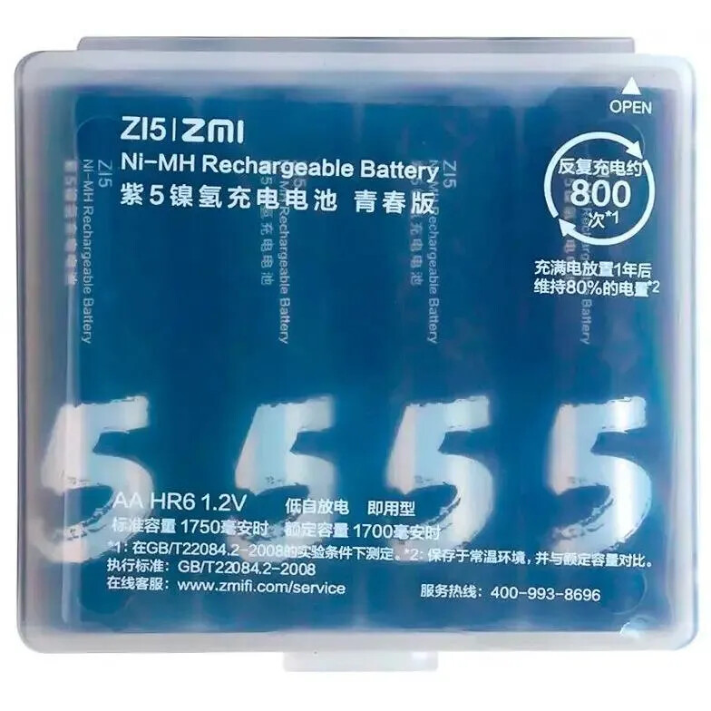 Аккумулятор ZMI АА512 (AA, 1700mAh, 4 шт.) - 6934263401486 - фото 3