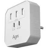 Сетевое зарядное устройство AGNI TP-WB2U3E-WHITE