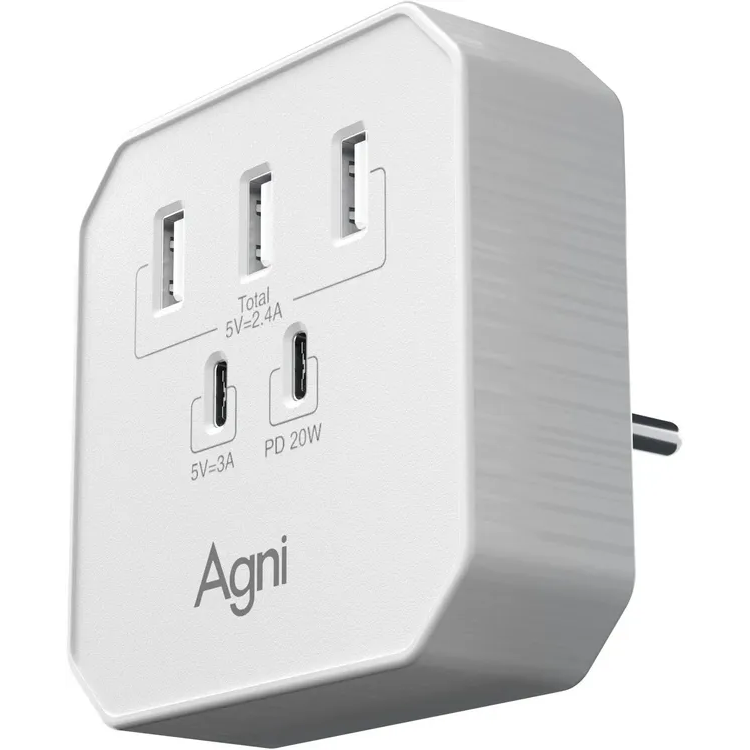Сетевое зарядное устройство AGNI TP-WB2U3E-WHITE