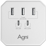 Сетевое зарядное устройство AGNI TP-WB2U3E-WHITE