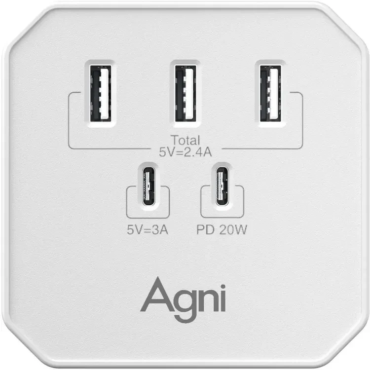 Сетевое зарядное устройство AGNI TP-WB2U3E-WHITE - фото 2