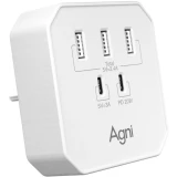 Сетевое зарядное устройство AGNI TP-WB2U3E-WHITE