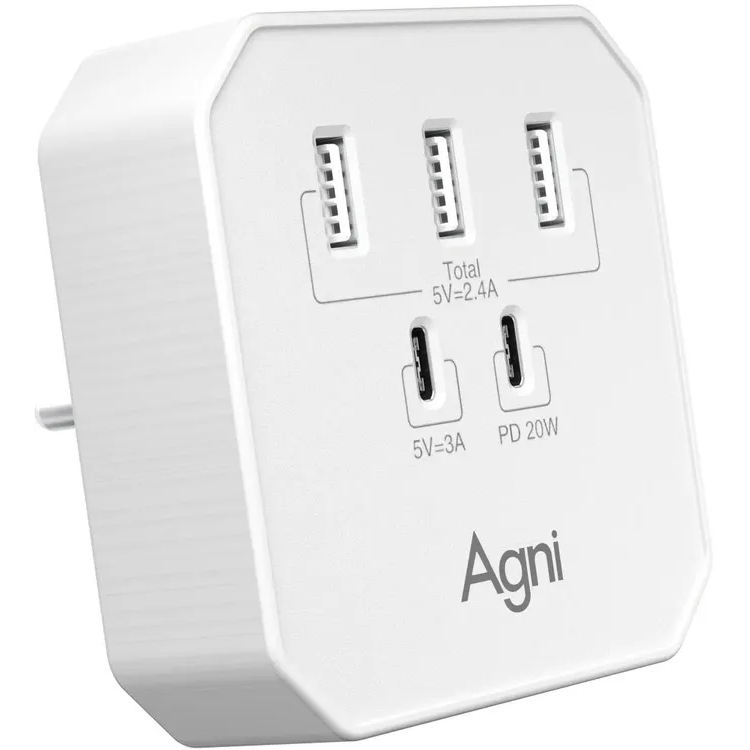 Сетевое зарядное устройство AGNI TP-WB2U3E-WHITE - фото 3