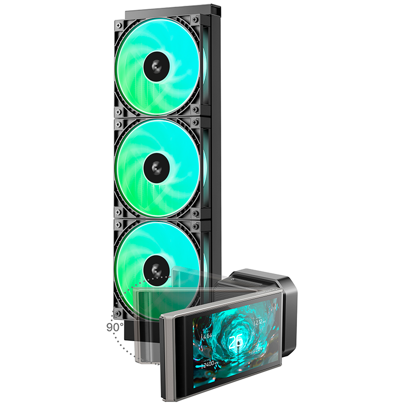 Система жидкостного охлаждения DeepCool LT360 VISION ARGB - R-LT360VISION-BKAMMC-G-1 - фото 2