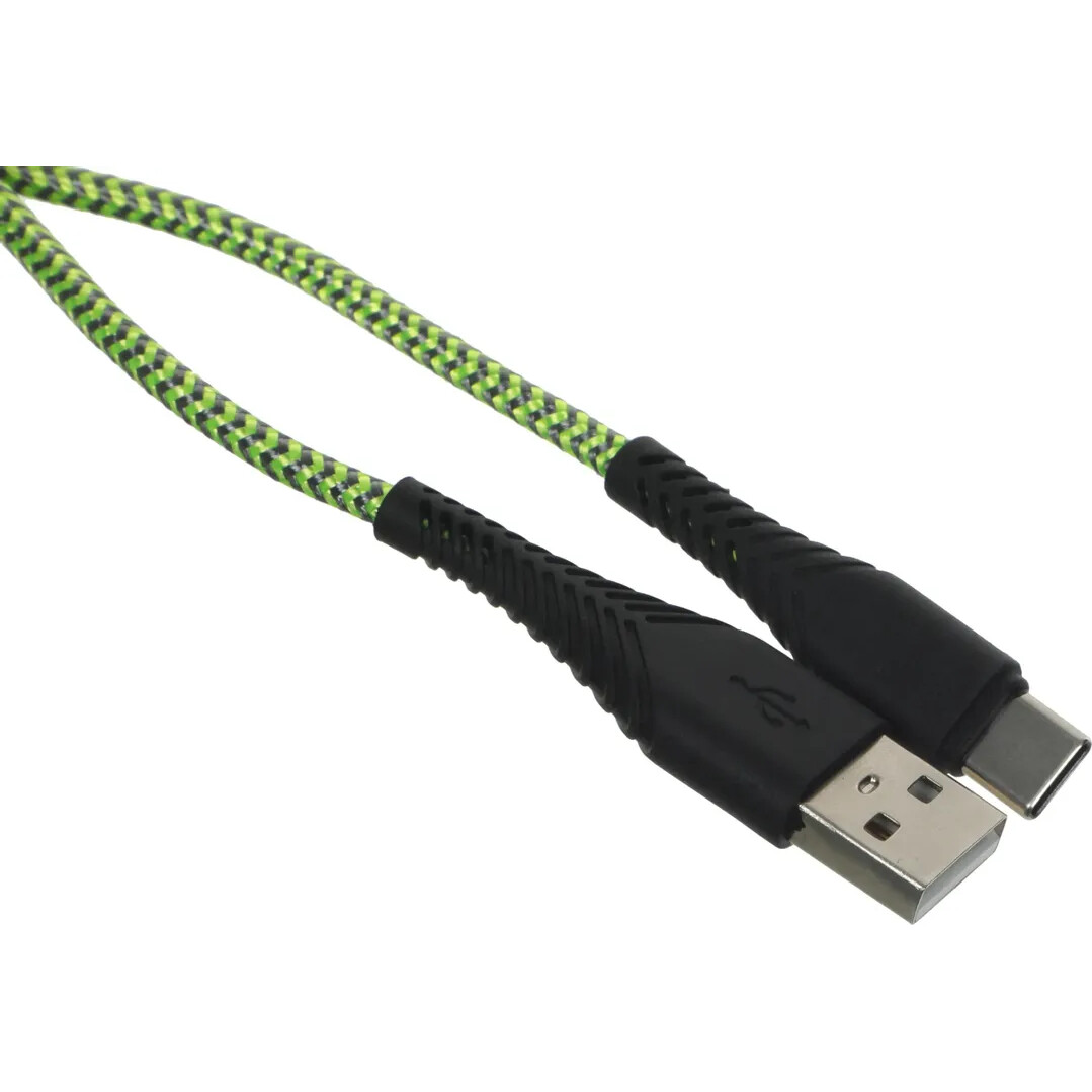 Кабель USB - USB Type-C, 1м, BoraSCO 52587 Green