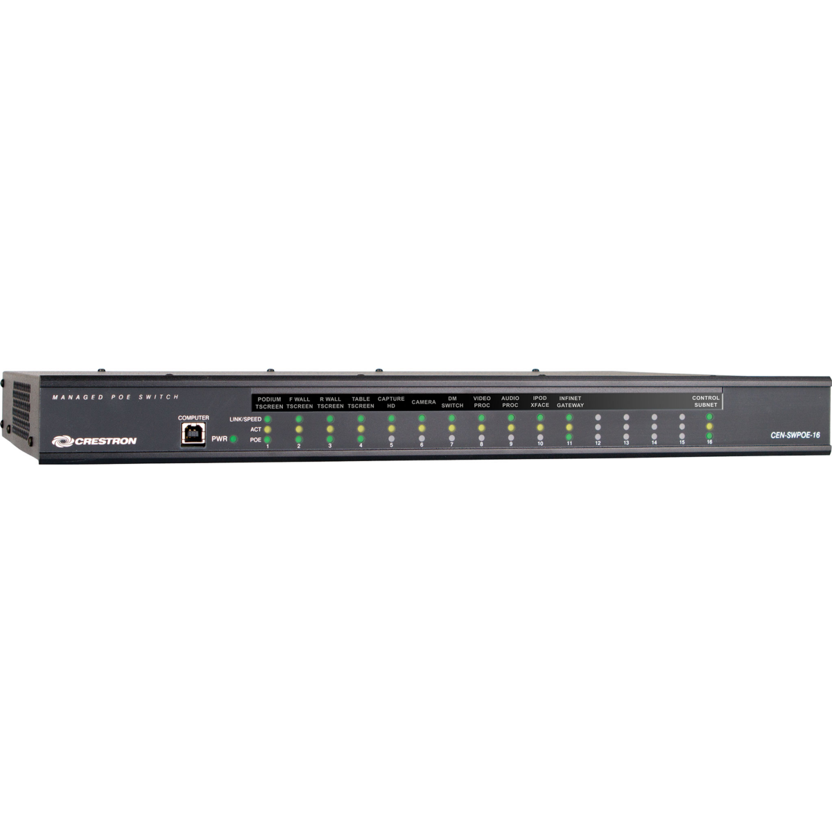 Коммутатор (свитч) Crestron CEN-SWPOE-16