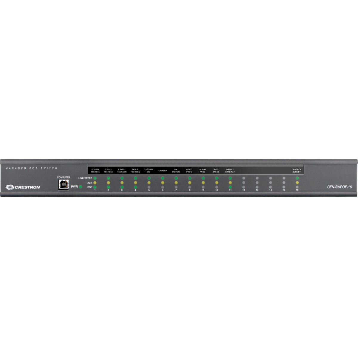Коммутатор (свитч) Crestron CEN-SWPOE-16 - фото 2