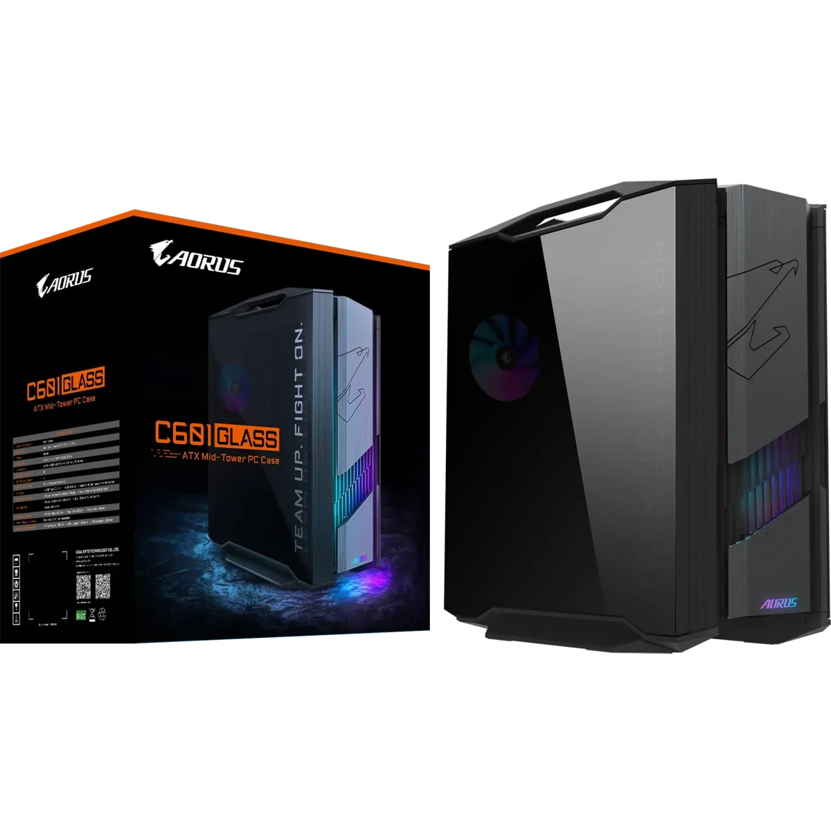 Корпус Gigabyte AORUS C601G Glass Black - GB-AC601G - фото 7