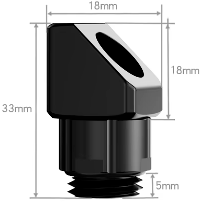 Угловой адаптер для СЖО FREEZEMOD GXZWT-D45 Silver - GXZWT-D45-Silver - фото 2