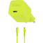 Сетевое зарядное устройство ttec SmartCharger Pro GAN 20W Neon Yellow + Lightning Cable - 2SCG20LNS