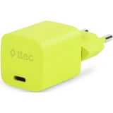 Сетевое зарядное устройство ttec SmartCharger Pro GAN 20W Neon Yellow + Lightning Cable (2SCG20LNS)