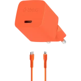 Сетевое зарядное устройство ttec SmartCharger Pro GAN 20W Neon Orange + Lightning Cable (2SCG20LNT)