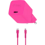 Сетевое зарядное устройство ttec SmartCharger Pro GAN 20W Neon Pink + Lightning Cable (2SCG20LNP)
