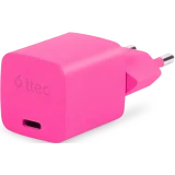 Сетевое зарядное устройство ttec SmartCharger Pro GAN 20W Neon Pink + Lightning Cable (2SCG20LNP)