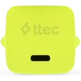 Сетевое зарядное устройство ttec SmartCharger Pro GAN 20W Neon Yellow + USB-C Cable (2SCG20CNS)