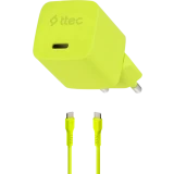 Сетевое зарядное устройство ttec SmartCharger Pro GAN 20W Neon Yellow + USB-C Cable (2SCG20CNS)