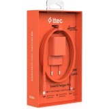 Сетевое зарядное устройство ttec SmartCharger Pro GAN 20W Neon Orange + USB-C Cable (2SCG20CNT)