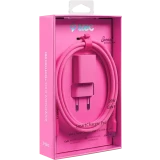 Сетевое зарядное устройство ttec SmartCharger Pro GAN 20W Neon Pink + USB-C Cable (2SCG20CNP)