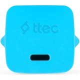Сетевое зарядное устройство ttec SmartCharger Pro GAN 20W Neon Blue + USB-C Cable (2SCG20CNM)
