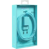 Сетевое зарядное устройство ttec SmartCharger Pro GAN 20W Neon Blue + USB-C Cable (2SCG20CNM)