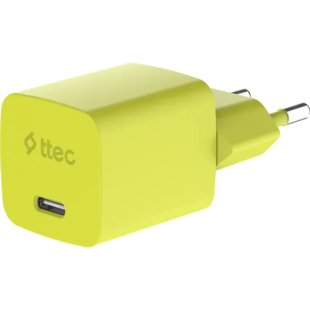Сетевое зарядное устройство ttec SmartCharger Pro GAN 45W Neon Yellow + USB-C Cable - 2SCG45CNS - фото 2