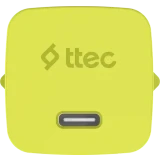 Сетевое зарядное устройство ttec SmartCharger Pro GAN 45W Neon Yellow + USB-C Cable (2SCG45CNS)
