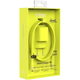 Сетевое зарядное устройство ttec SmartCharger Pro GAN 45W Neon Yellow + USB-C Cable (2SCG45CNS)
