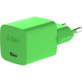 Сетевое зарядное устройство ttec SmartCharger Pro GAN 45W Neon Green + USB-C Cable (2SCG45CNY)