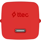 Сетевое зарядное устройство ttec SmartCharger Pro GAN 45W Neon Red + USB-C Cable (2SCG45CNK)