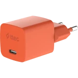 Сетевое зарядное устройство ttec SmartCharger Pro GAN 45W Neon Orange + USB-C Cable (2SCG45CNT)