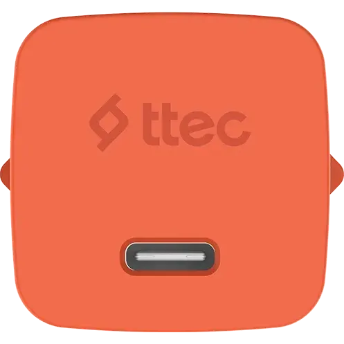 Сетевое зарядное устройство ttec SmartCharger Pro GAN 45W Neon Orange + USB-C Cable - 2SCG45CNT - фото 3